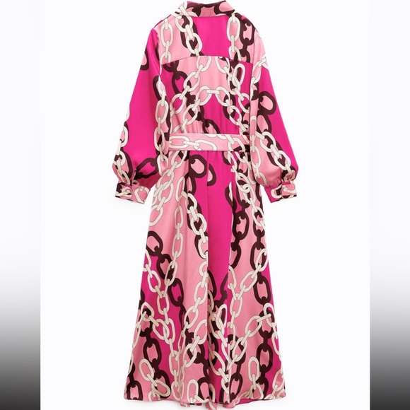 NWT Zara Chain Printed Shirt Dress - Picture 7 of 13
